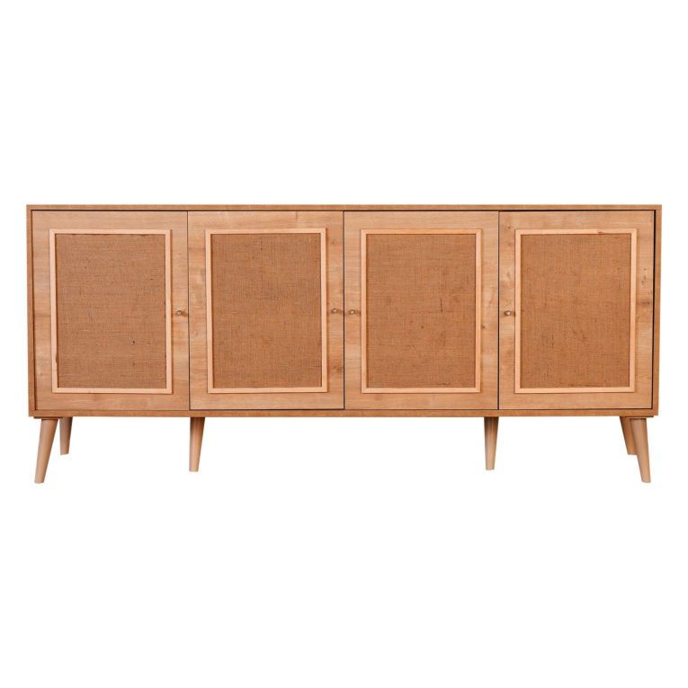 Credenza Marrone Rovere Apertura Battente 4 Ante 180x41x81h cm, Chiusura Battente - Mascali