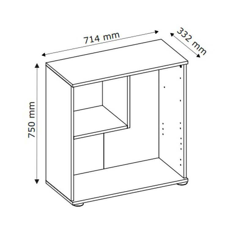 Credenza Marrone Rovere Bianco 2 Cassetti un Ripiano 71x33x75h cm, Apertura Battente, Scorrevole - Leretifa