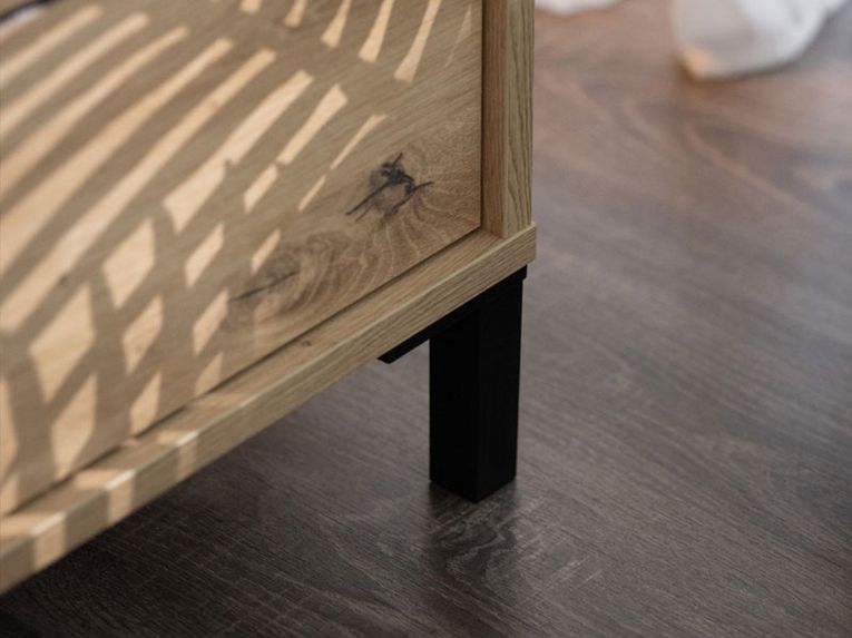 Credenza Marrone Rovere Nodi Nero 3 Cassetti 3 Ripiani 157x40x90h cm, Apertura Battente e Scorrevole - Giarre