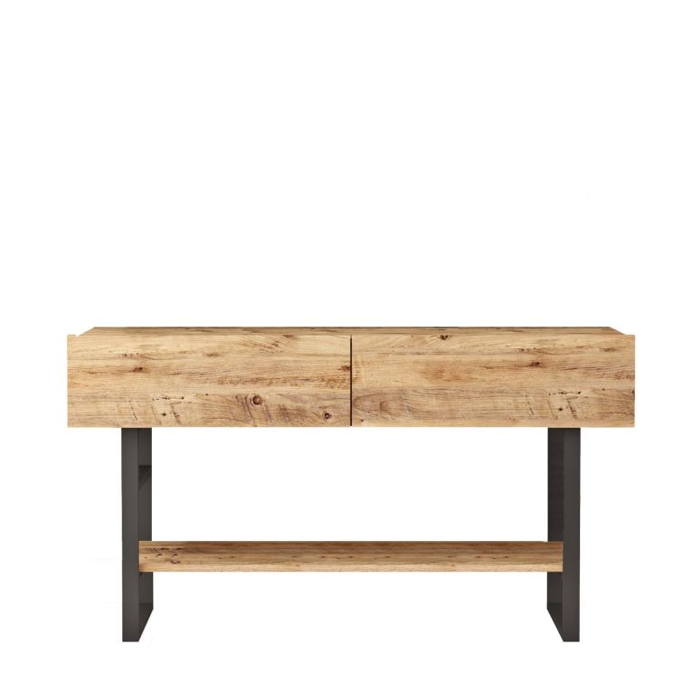 Credenza Minerva, Buffet da soggiorno, Madia da salotto, Dispensa da cucina, 139x43 h76 cm, Quercia
