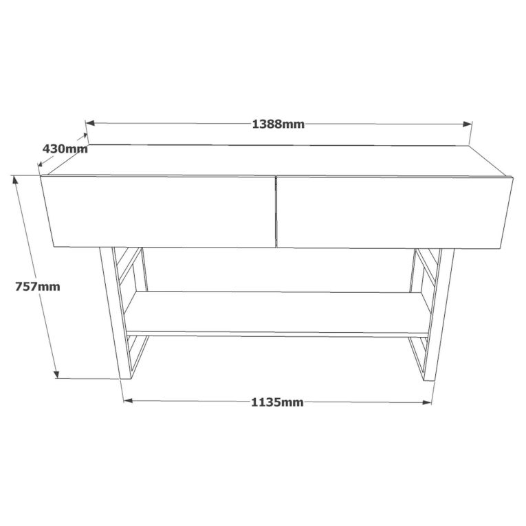 Credenza Minerva, Buffet da soggiorno, Madia da salotto, Dispensa da cucina, 139x43 h76 cm, Quercia
