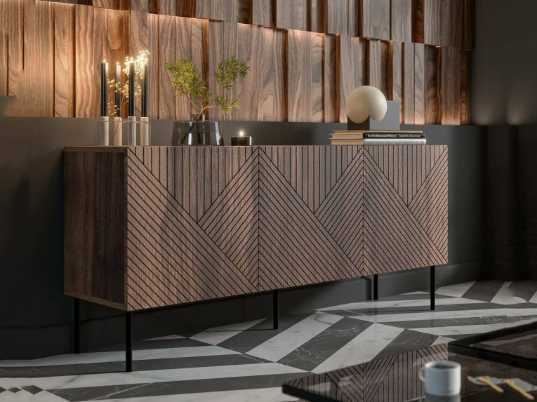 Credenza Montano, 151x40 h72 cm, Noce