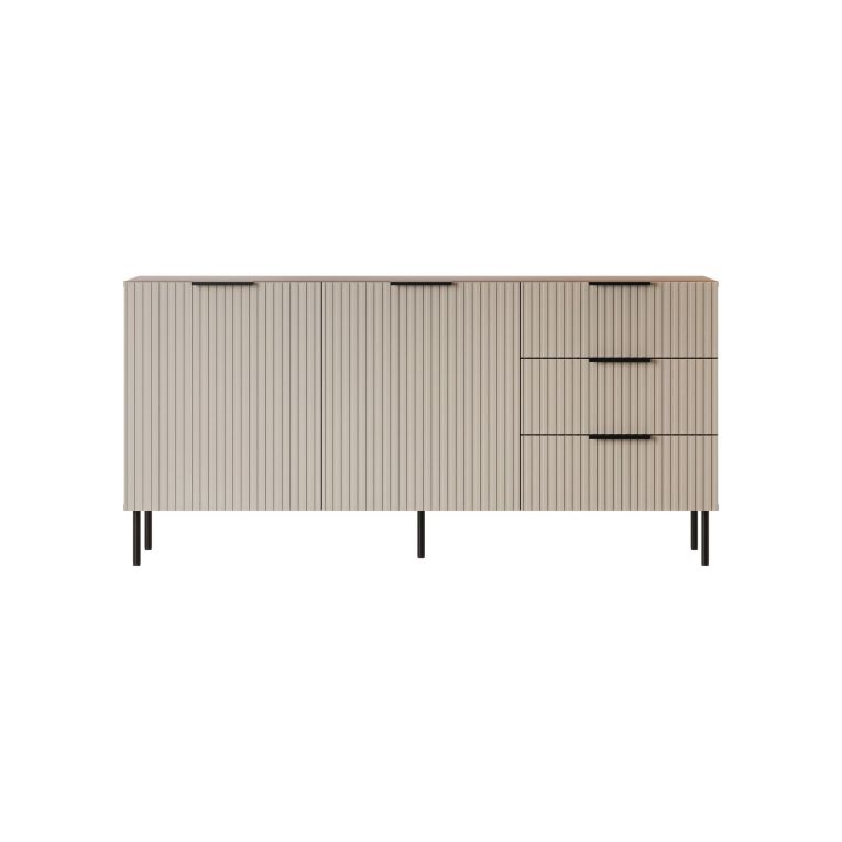 Credenza Monzuno, 156x42 h75 cm, Noce e Beige