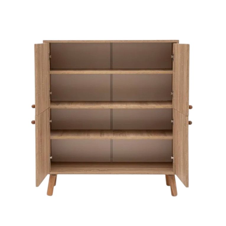 Credenza multicolore chic 95x36x111h cm 4 ante - Agyemang