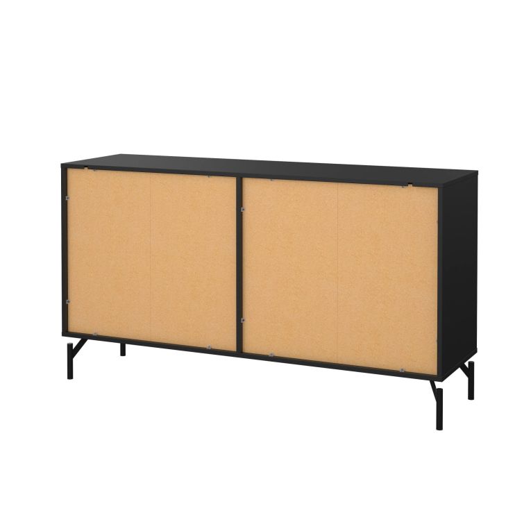 Credenza nera 138x39x76h cm 6 cassetti - Begawan