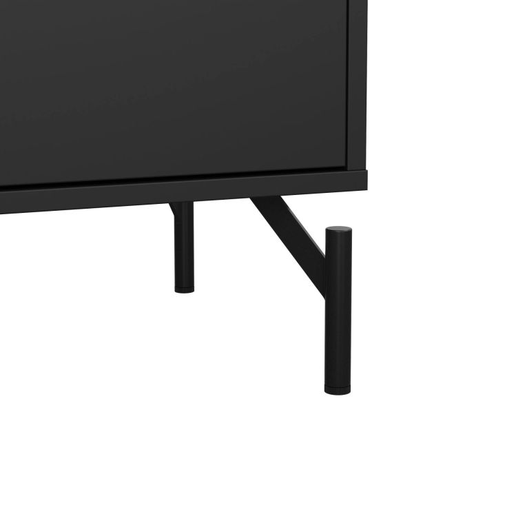 Credenza nera 138x39x76h cm 6 cassetti - Begawan