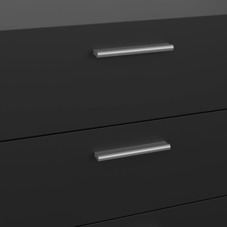 Credenza nera 140x40x81h cm 8 cassetti - Urduja