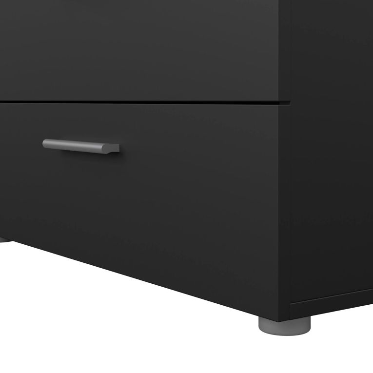 Credenza nera 140x40x81h cm 8 cassetti - Urduja