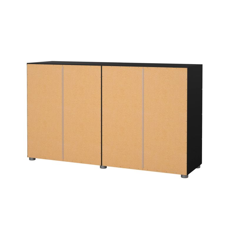 Credenza nera 140x40x82h cm 8 cassetti - Aligon