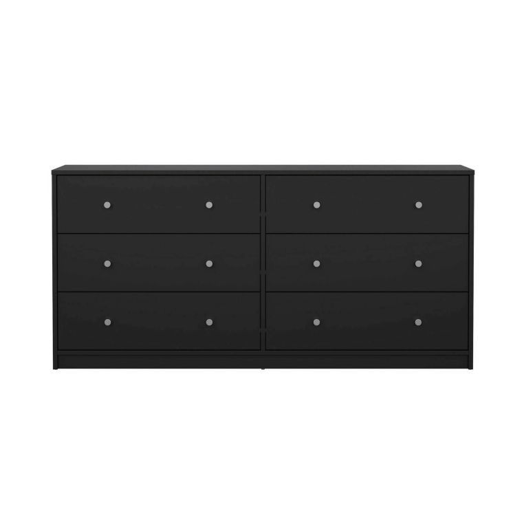Credenza nera 143x30x68h cm 6 cassetti - Rick