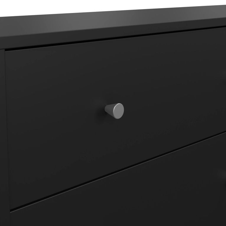 Credenza nera 143x30x68h cm 6 cassetti - Rick