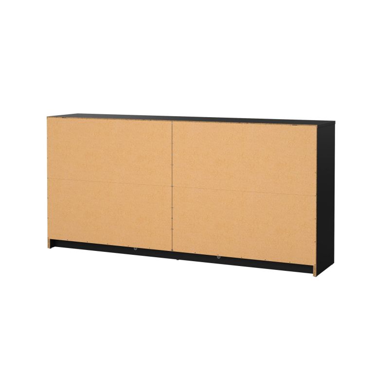 Credenza nera 143x30x68h cm 6 cassetti - Rick