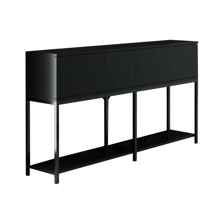 Credenza nera 150x30x80h cm 2 ante - Basilia