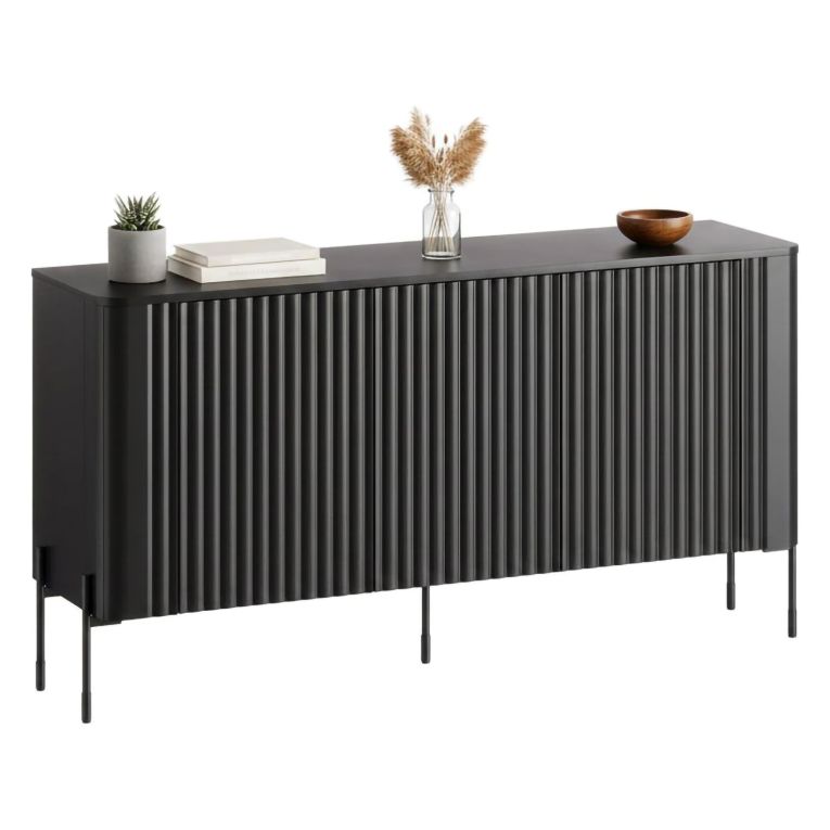 Credenza nera 150x39x80h cm 3 ante - Susegana