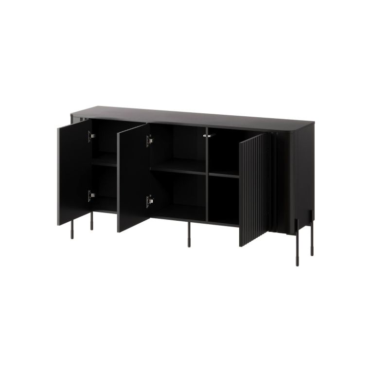 Credenza nera 150x39x80h cm 3 ante - Susegana