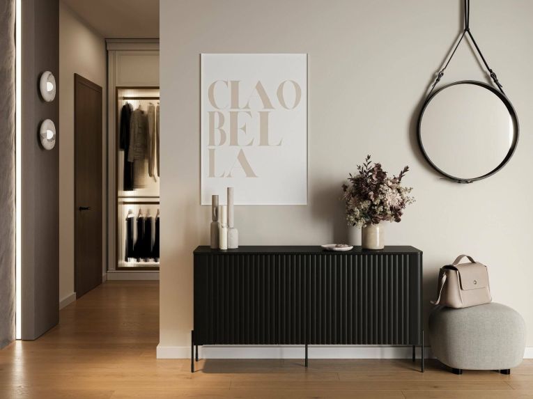 Credenza nera 150x39x80h cm 3 ante - Susegana