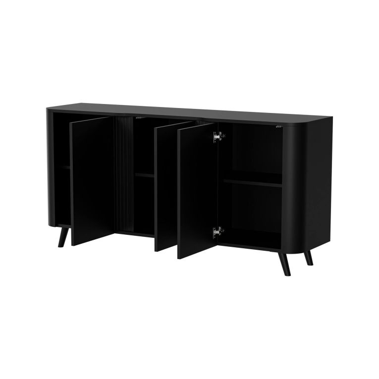 Credenza nera 150x42x70h cm 3 ante - Loreo