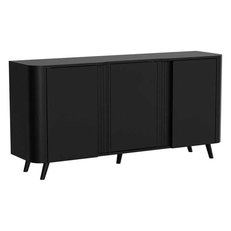 Credenza nera 150x42x70h cm 3 ante - Loreo