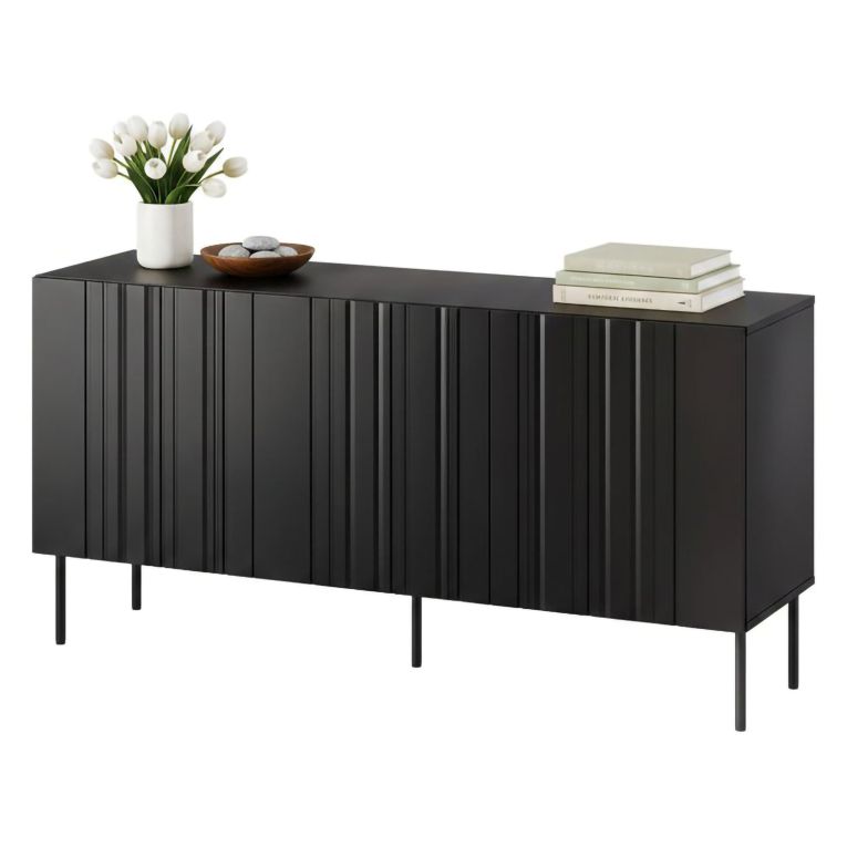 Credenza nera 150x42x75h cm 3 ante - Spirano