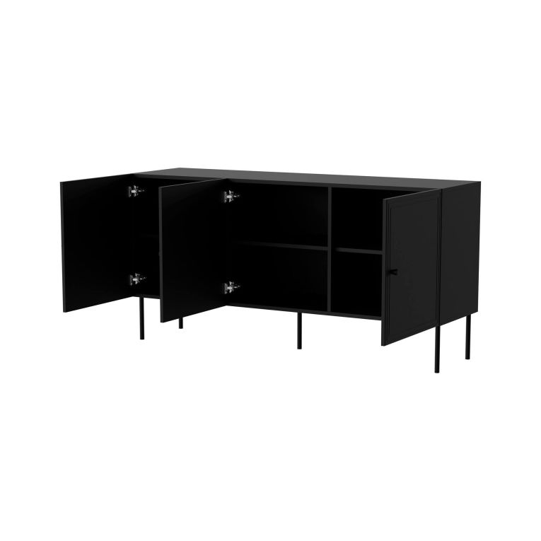 Credenza nera 151x40x75h cm 3 ante - Vigasio