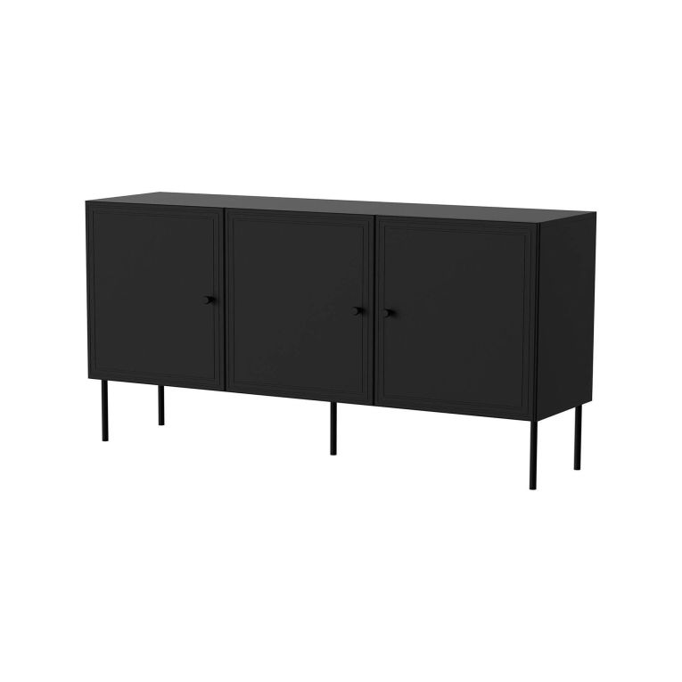 Credenza nera 151x40x75h cm 3 ante - Vigasio