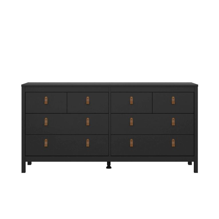 Credenza nera 159x38x79h cm 8 cassetti - Kovsova