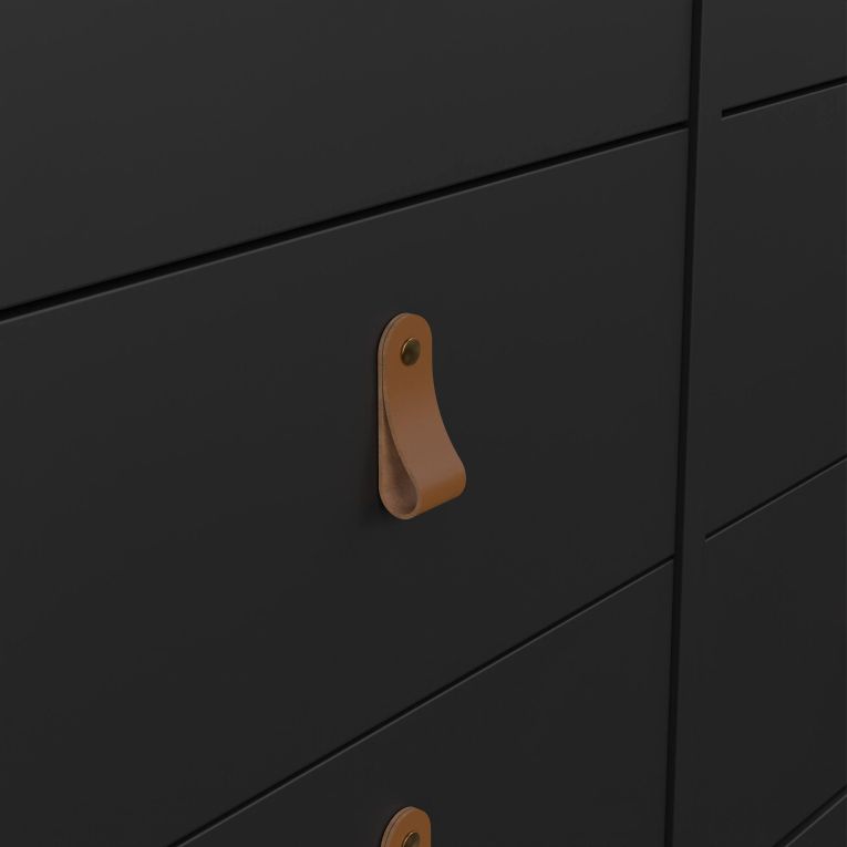 Credenza nera 159x38x79h cm 8 cassetti - Kovsova