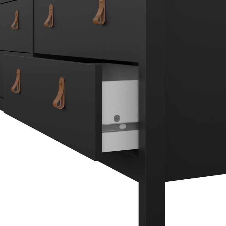 Credenza nera 159x38x79h cm 8 cassetti - Kovsova