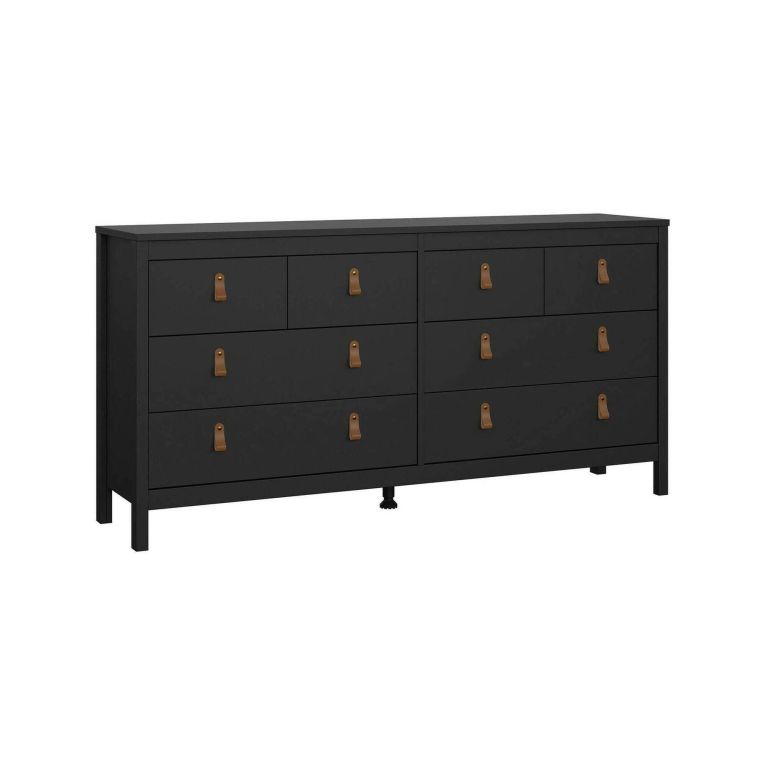 Credenza nera 159x38x79h cm 8 cassetti - Kovsova
