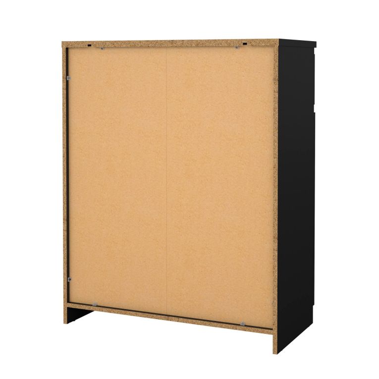 Credenza nera 80x40x100h cm 2 ante e 1 cassetto - Genziana