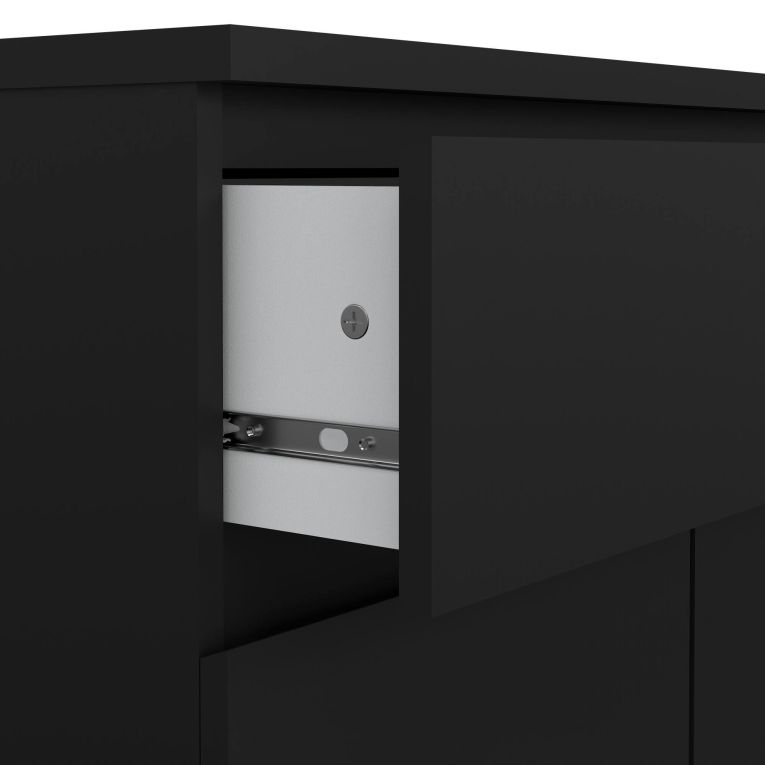 Credenza nera 80x40x100h cm 2 ante e 1 cassetto - Genziana