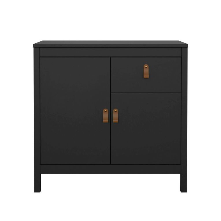 Credenza nera 82x38x79h cm 2 ante e 1 cassetto - Romagna