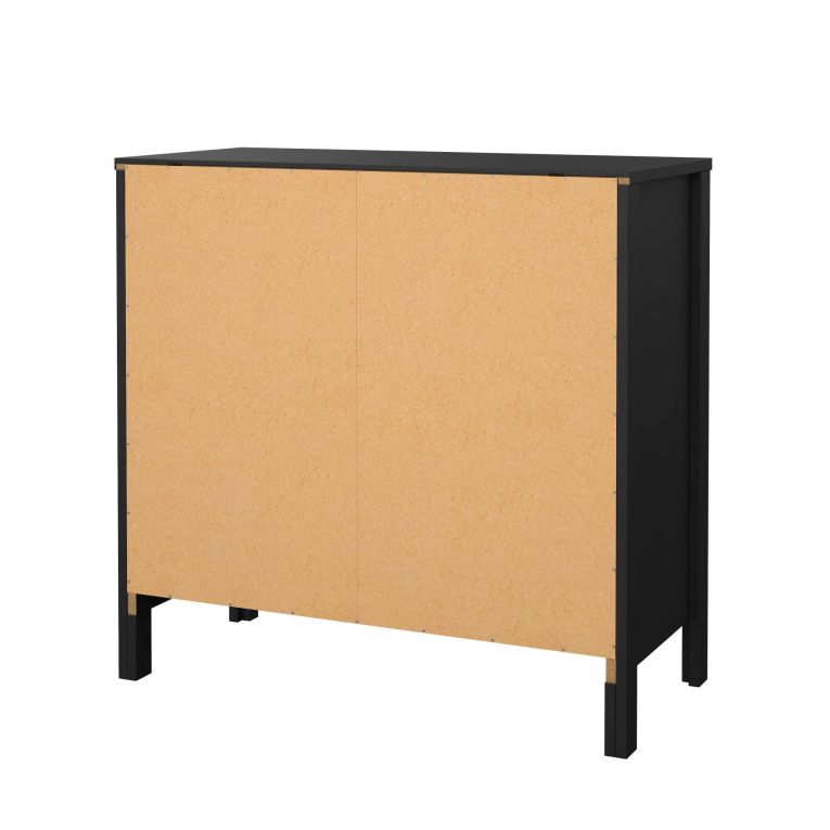 Credenza nera 82x38x79h cm 2 ante e 1 cassetto - Romagna