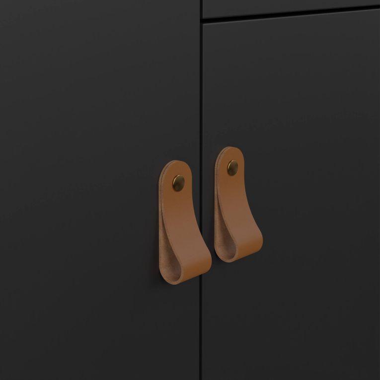 Credenza nera 82x38x79h cm 2 ante e 1 cassetto - Romagna