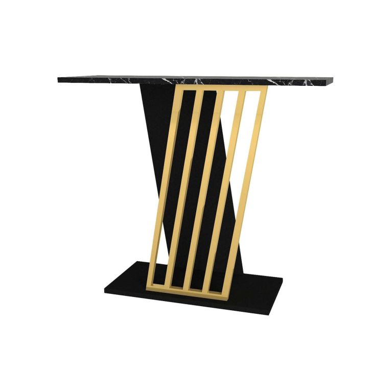 Credenza nera e oro 90x29x76h cm moderna - Cempaka