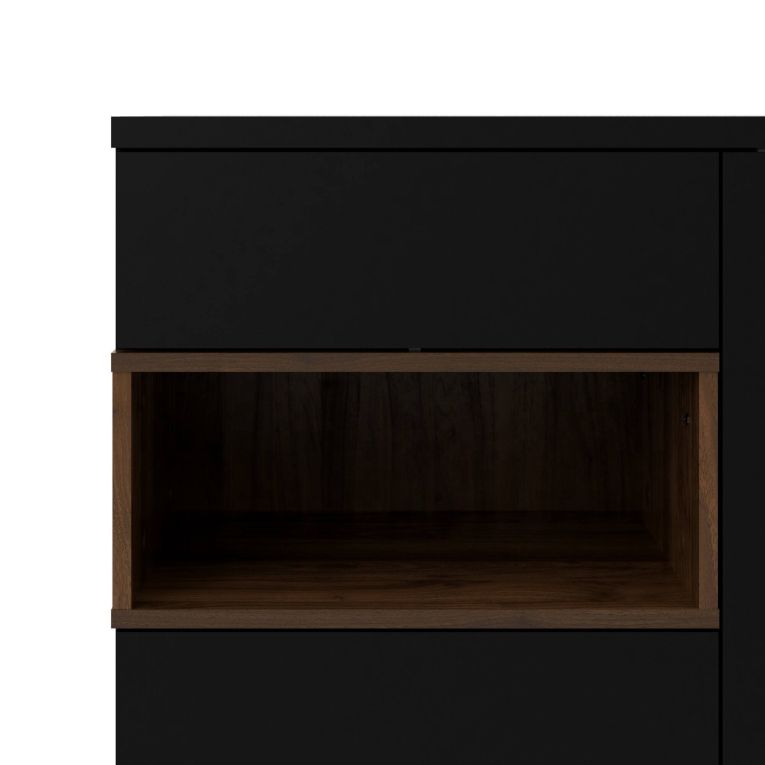 Credenza nera,noce 88x36x118h cm 2 ante e 1 cassetto - Alfra