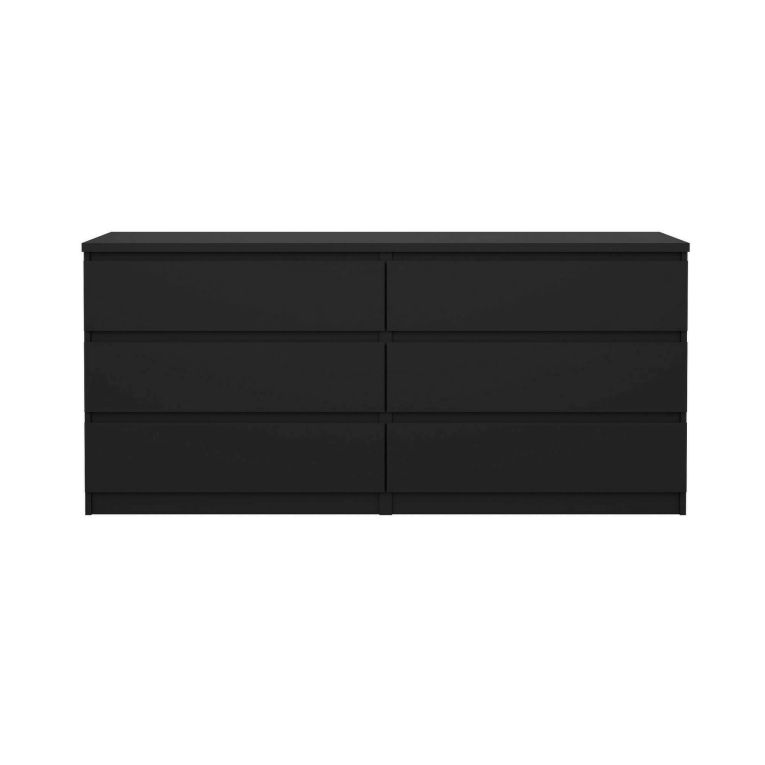Credenza Nero 6 Cassetti Apertura Scorrevole 154x50x68h cm, Chiusura Scorrevole - Joyce