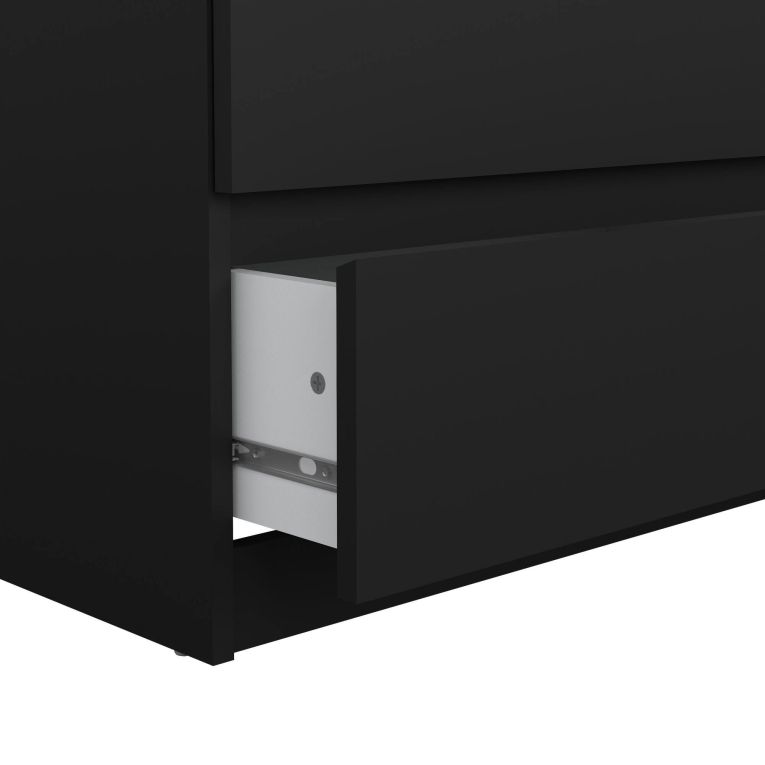 Credenza Nero 6 Cassetti Apertura Scorrevole 154x50x68h cm, Chiusura Scorrevole - Joyce