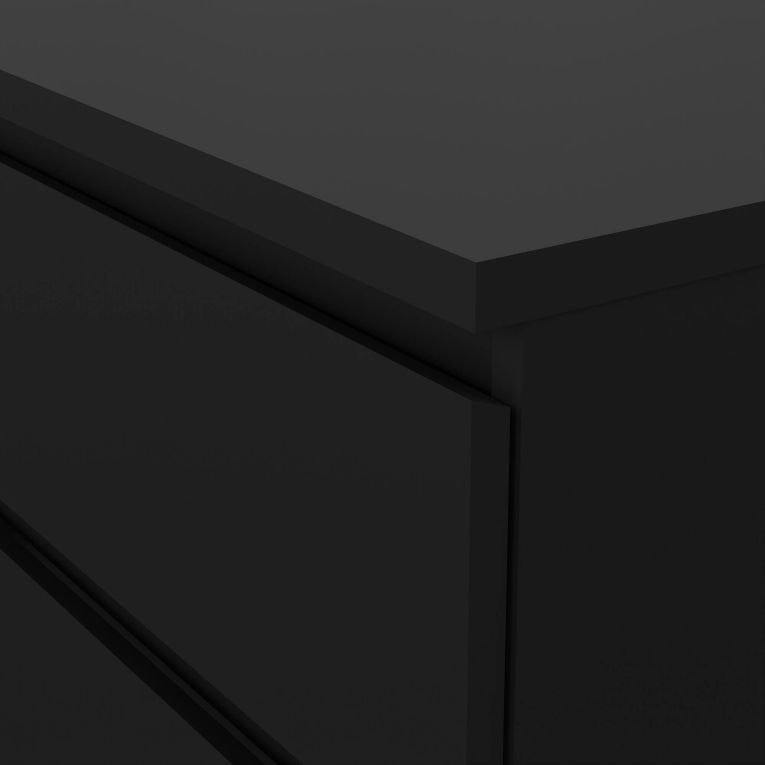 Credenza Nero 6 Cassetti Apertura Scorrevole 154x50x68h cm, Chiusura Scorrevole - Joyce