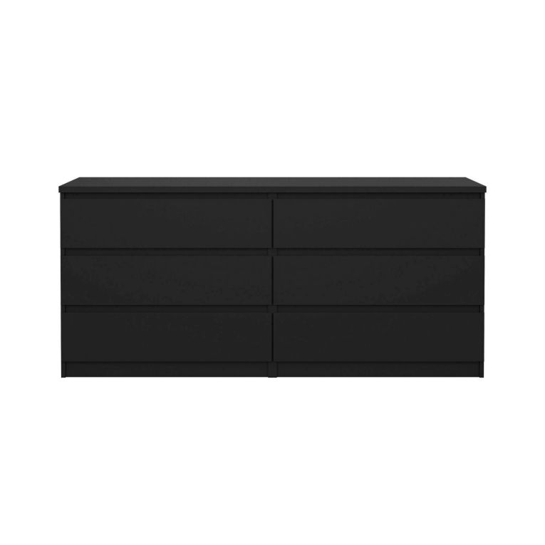 Credenza Nero 6 Cassetti Apertura Scorrevole 154x50x70h cm, Chiusura Scorrevole - Abacadabra