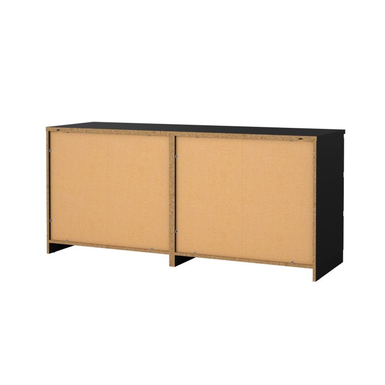 Credenza Nero 6 Cassetti Apertura Scorrevole 154x50x70h cm, Chiusura Scorrevole - Abacadabra