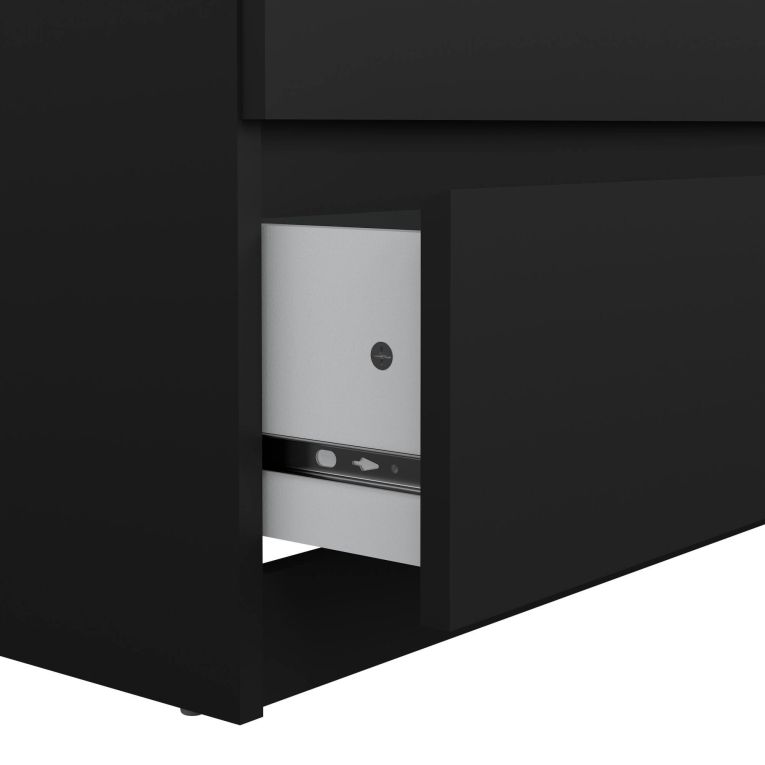 Credenza Nero 6 Cassetti Apertura Scorrevole 154x50x70h cm, Chiusura Scorrevole - Abacadabra