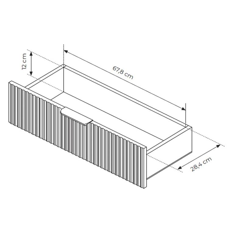 Credenza Nero 6 Cassetti un Ripiano 163x38x81h cm, Apertura Scorrevole - Hali