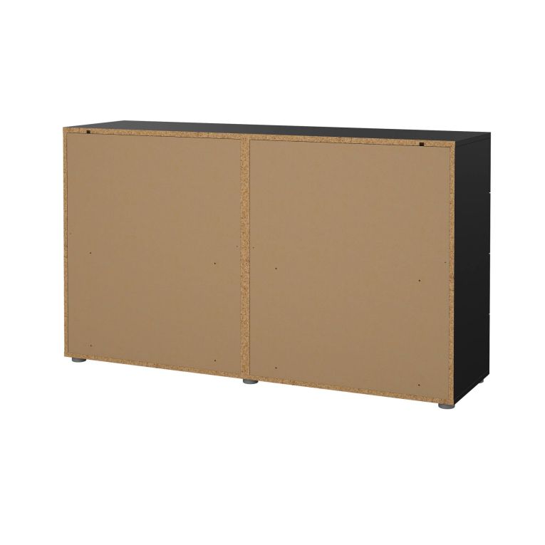 Credenza Nero 8 Cassetti Apertura Scorrevole 140x40x82h cm, Chiusura Scorrevole - Phethai