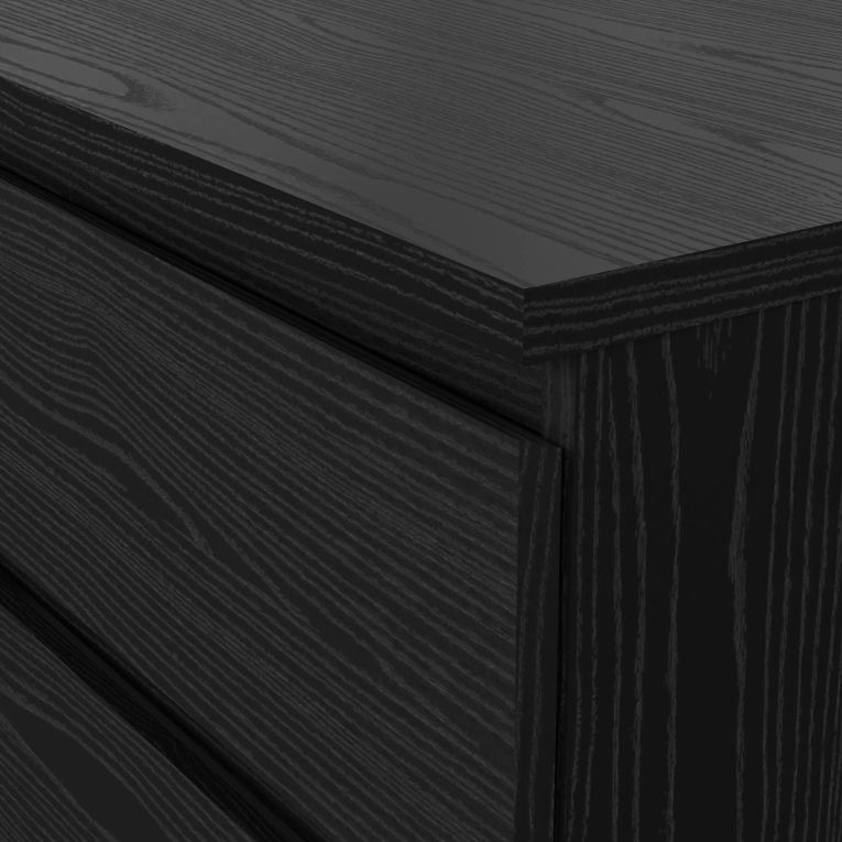 Credenza Nero Effetto Legno 6 Cassetti Apertura Scorrevole 154x50x68h cm, Chiusura Scorrevole - Joyce