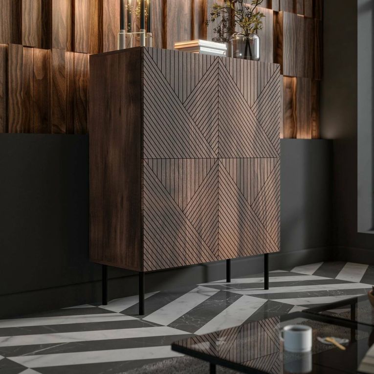 Credenza noce 118x40x89h cm 2 ante - Gaby