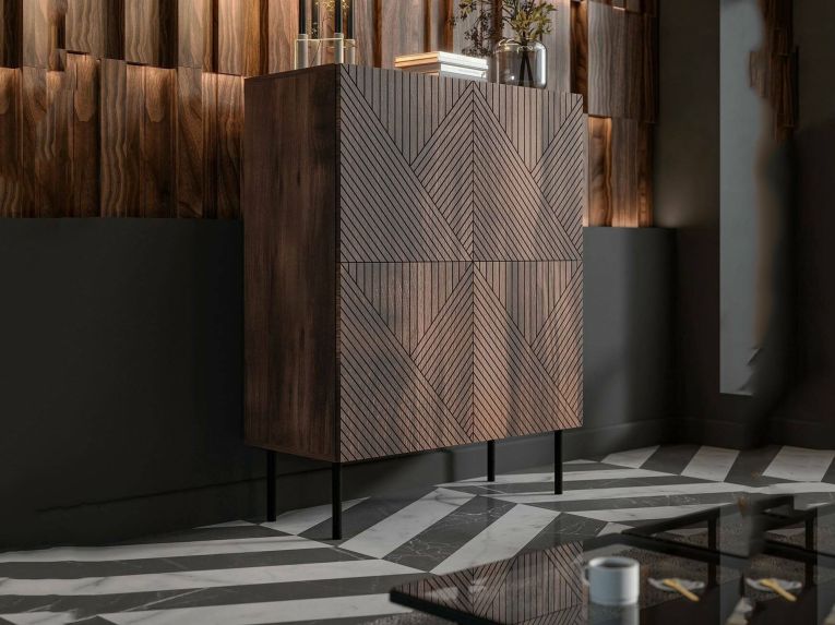 Credenza noce 118x40x89h cm 2 ante - Gaby