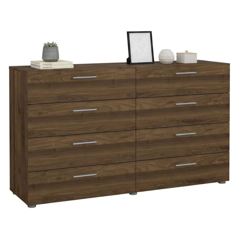 Credenza noce 140x40x81h cm 8 cassetti - Phethai