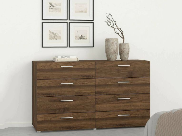 Credenza noce 140x40x81h cm 8 cassetti - Phethai