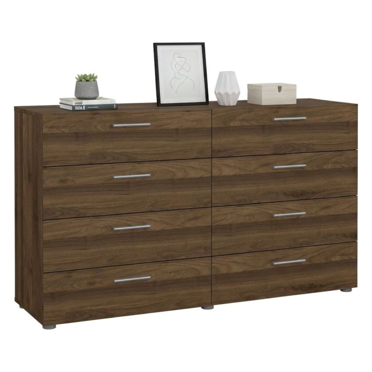 Credenza noce 140x40x81h cm 8 cassetti - Urduja
